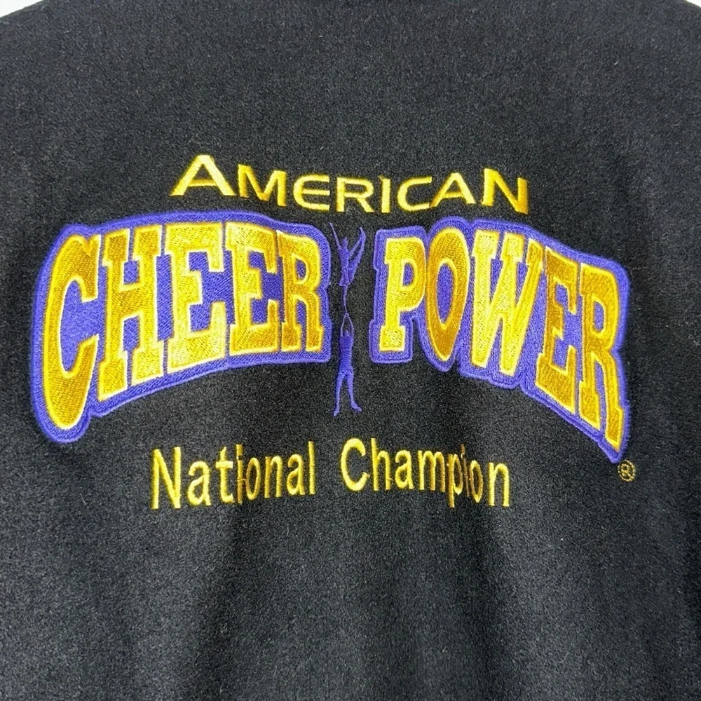 Dehen Youth Genuine Leather & Wool American Cheer Power National Champion Jacket
